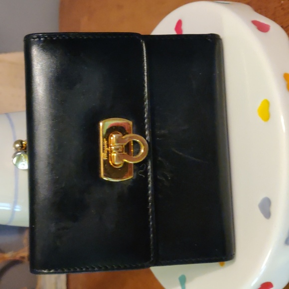 Salvatore Ferragamo Black Wallet with Gold Hardware - Picture 9 of 16
